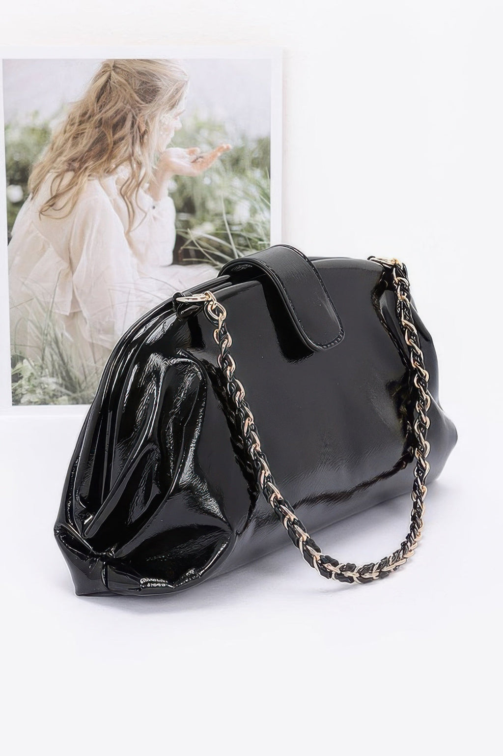Enamel Frame Shoulder Bag