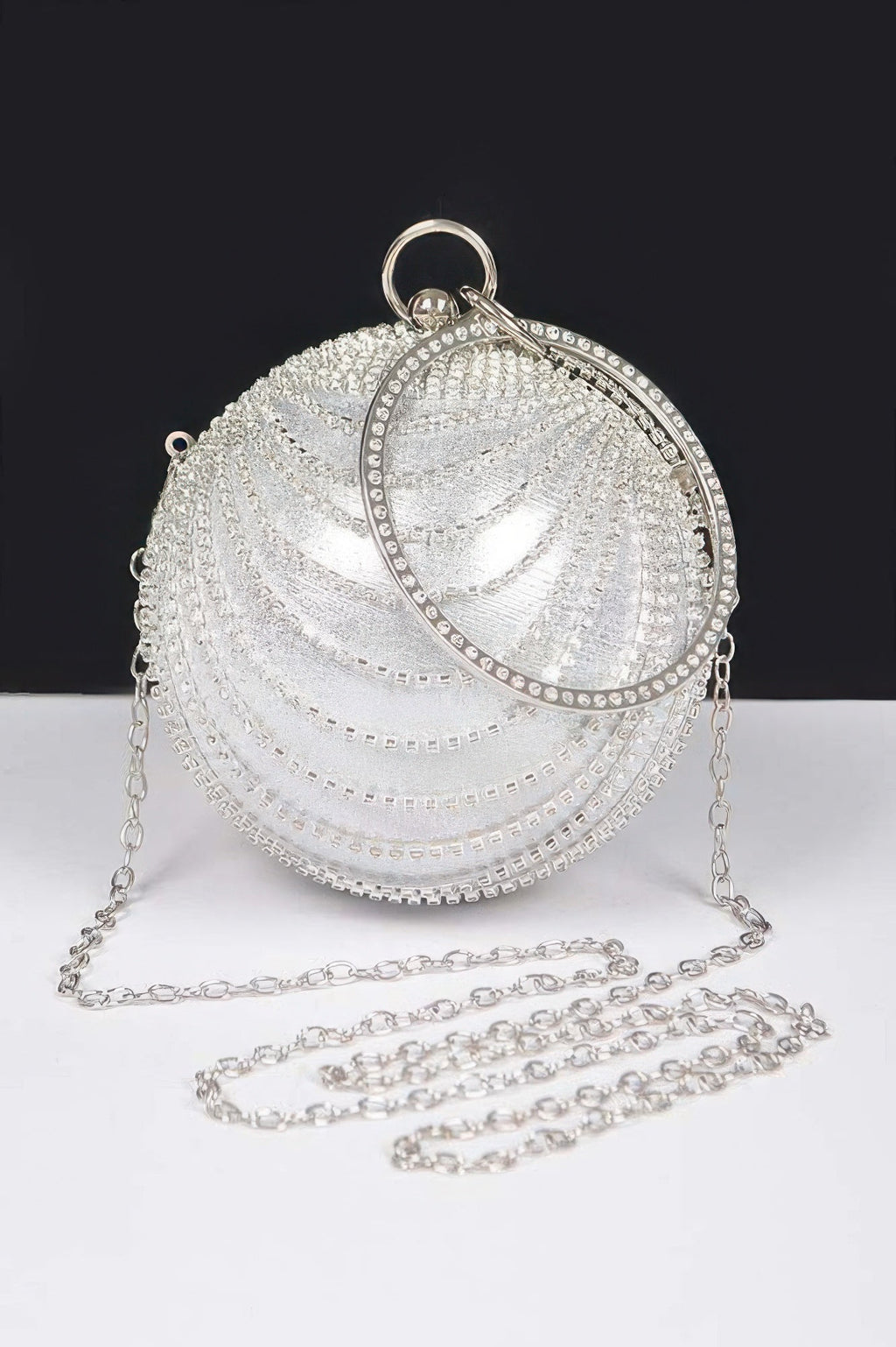 Rhinestone Round Party Clutch