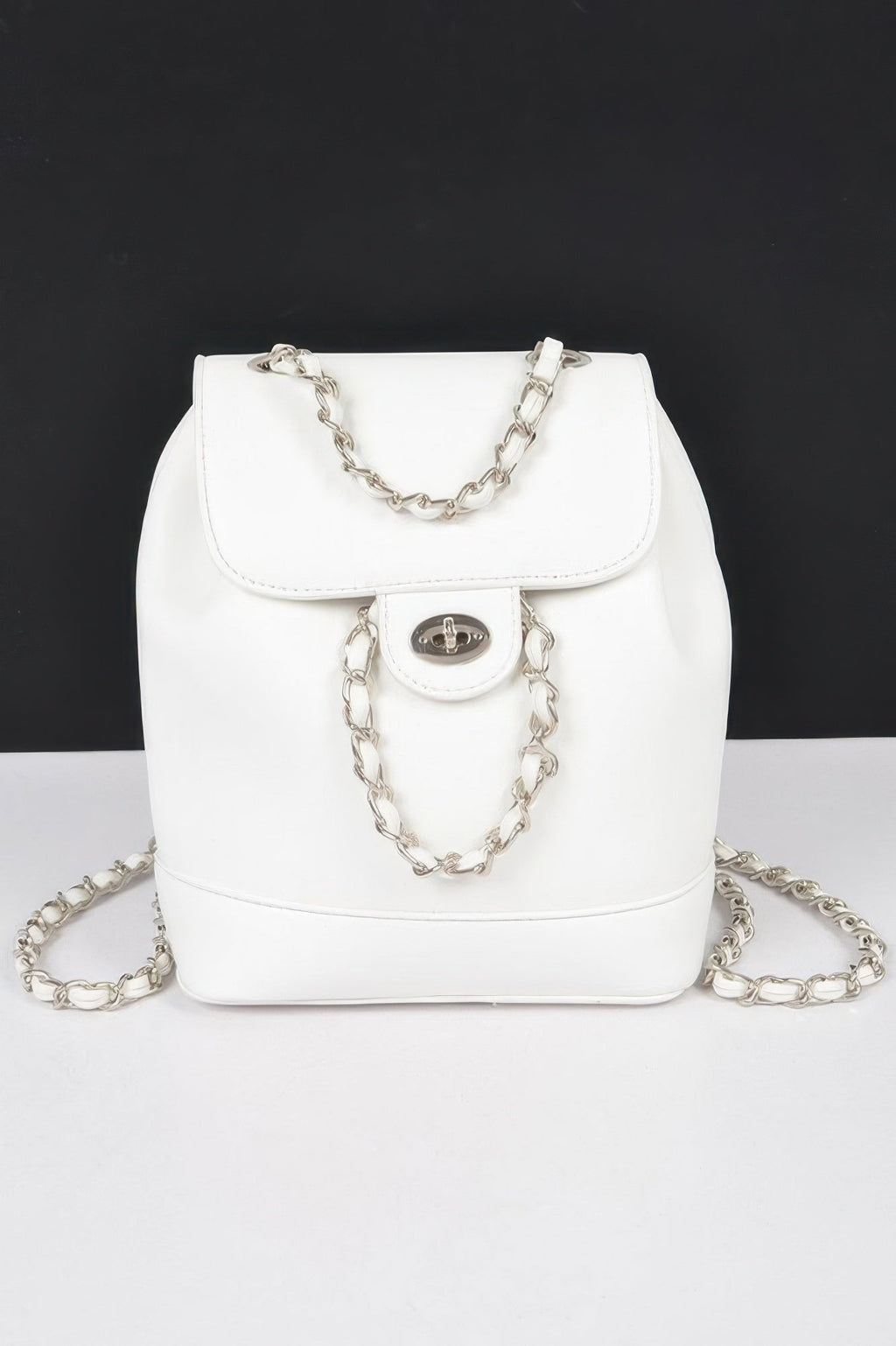 Faux Leather Flap Backpack