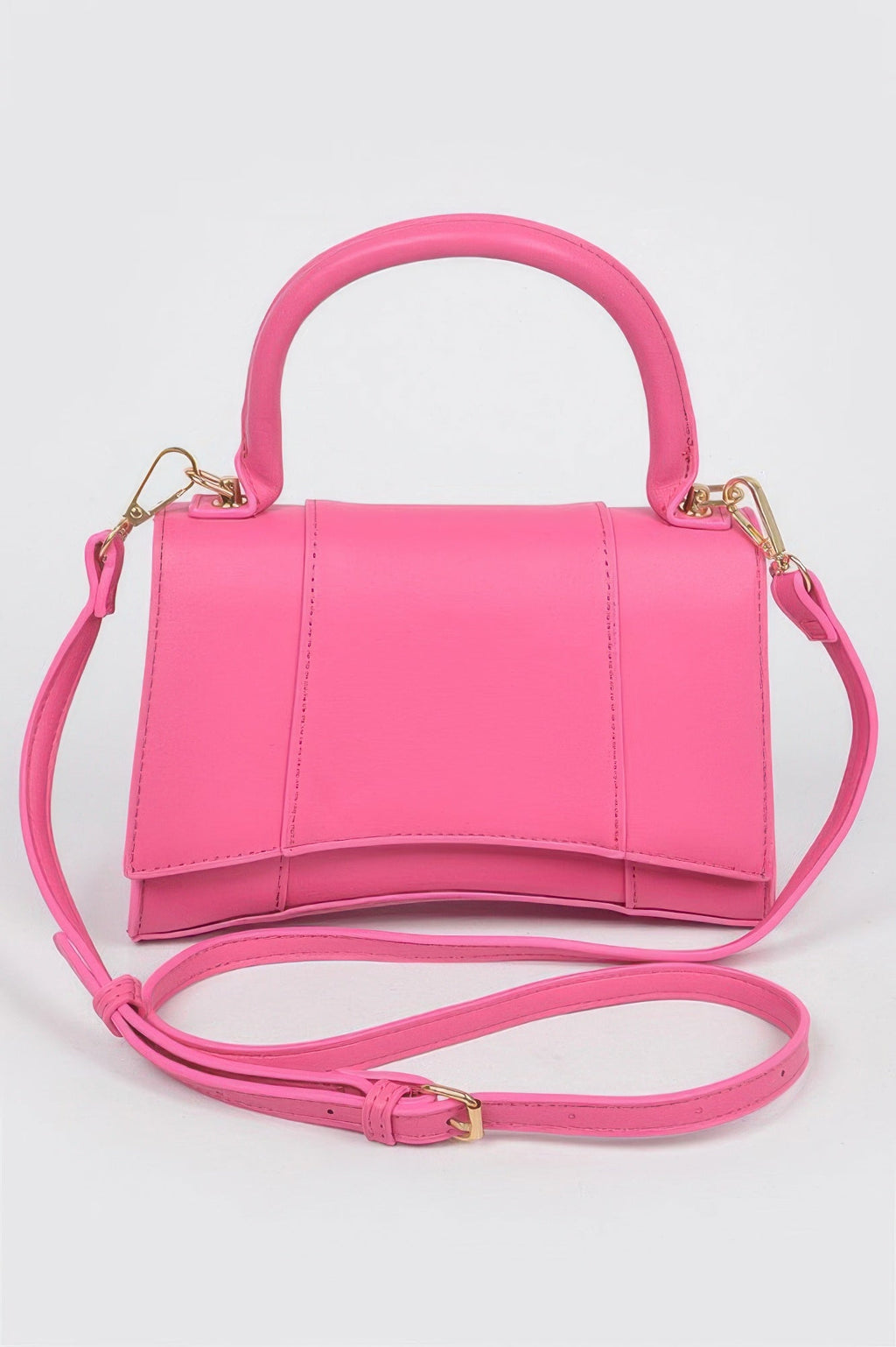 Faux Leather Top Handle Bag