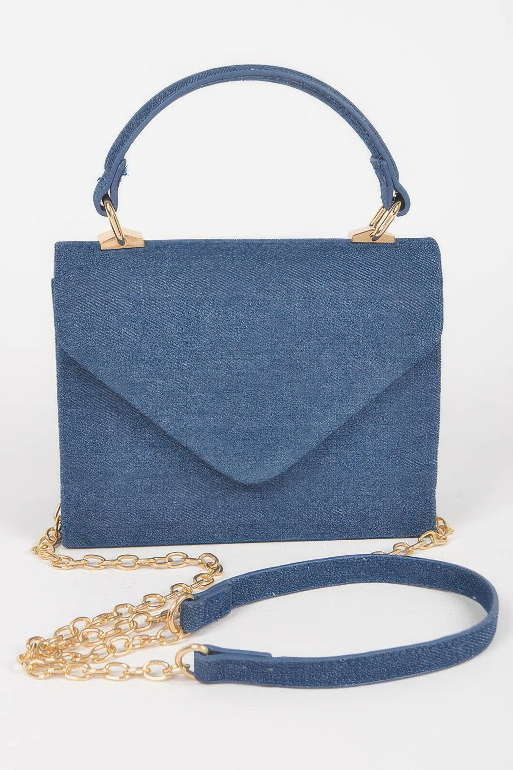 Denim Top Handle Crossbody Bag