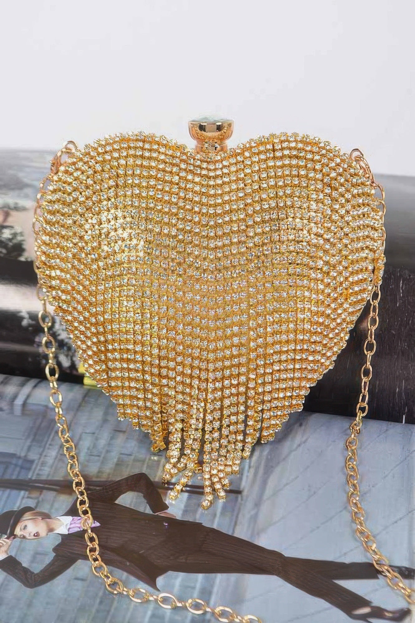 Rhinestone Fringe Mini Case Bag