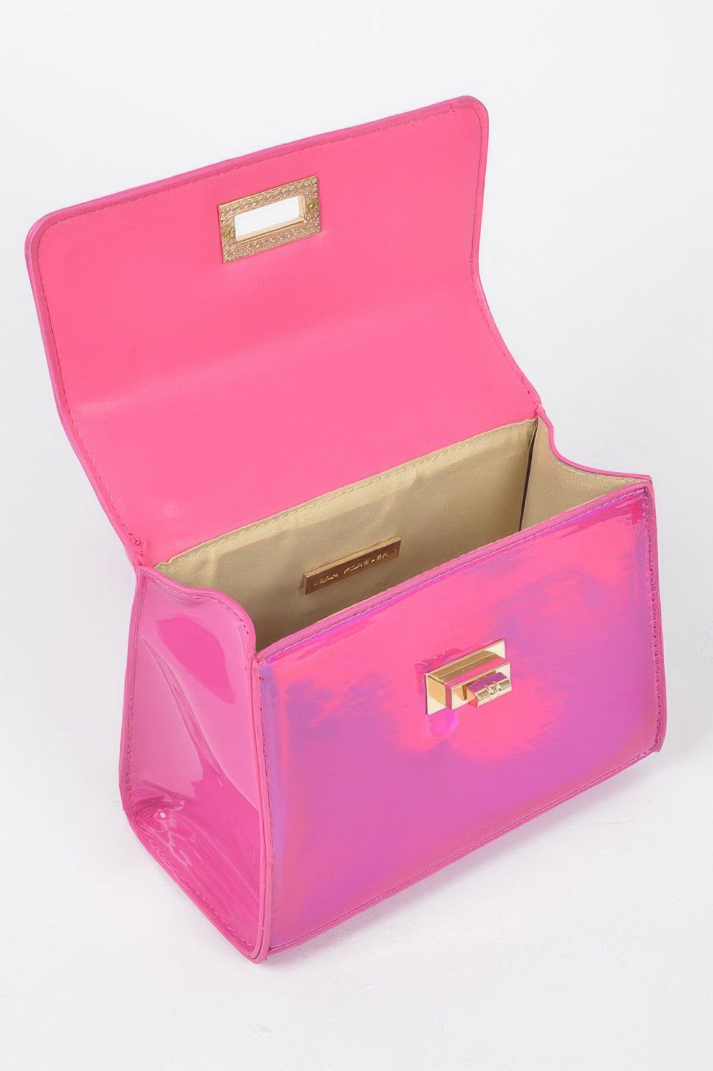 Mirror Metallic Flap Crossbody Bag