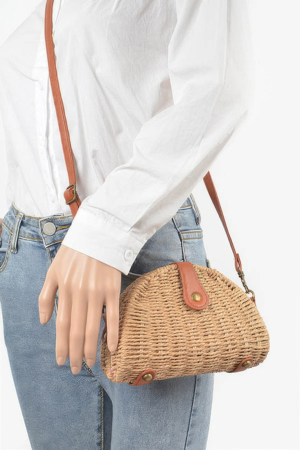 Semi Circle Bamboo Clutch