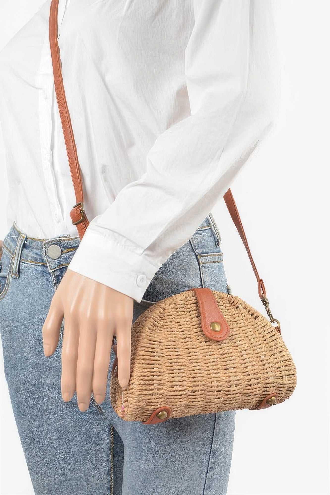 Semi Circle Bamboo Clutch