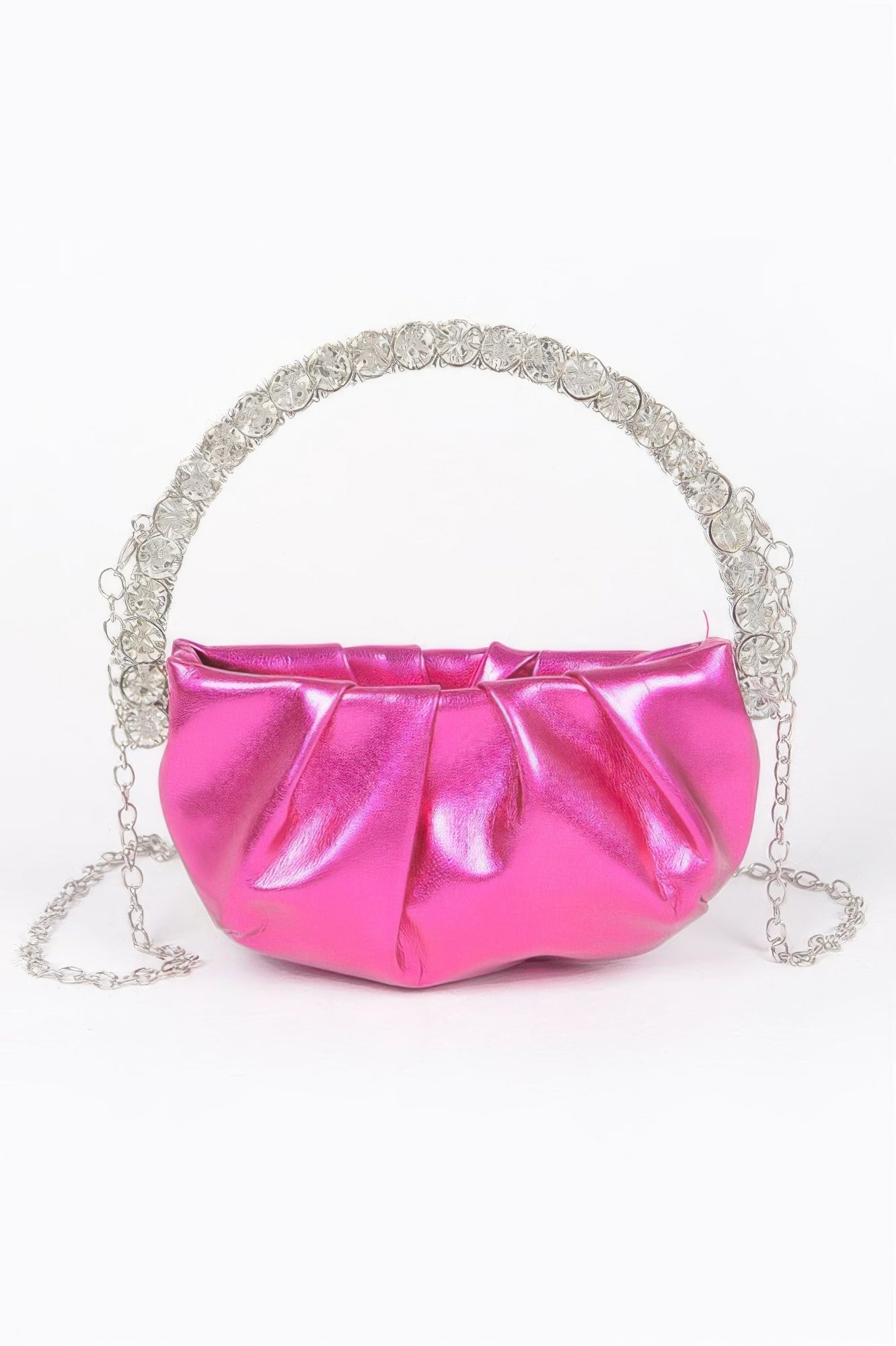 Metallic Stone Handle Crossbody Bag