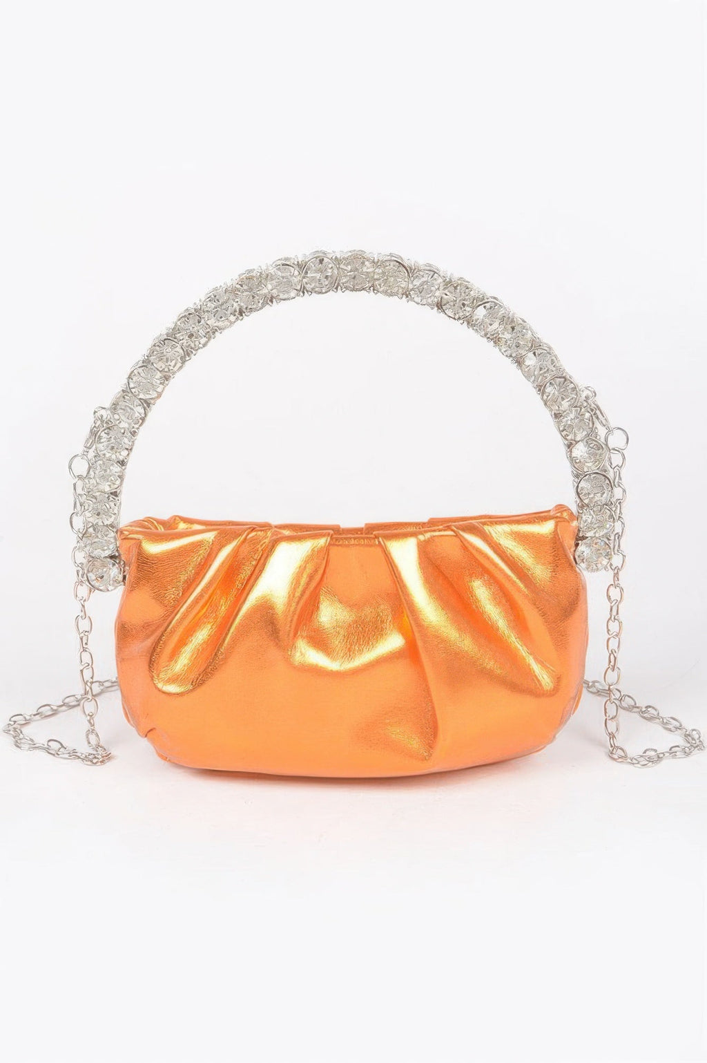 Metallic Stone Handle Crossbody Bag