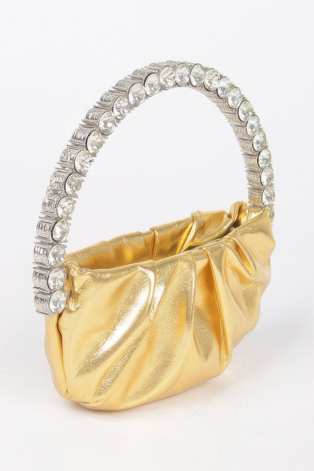 Metallic Stone Handle Crossbody Bag