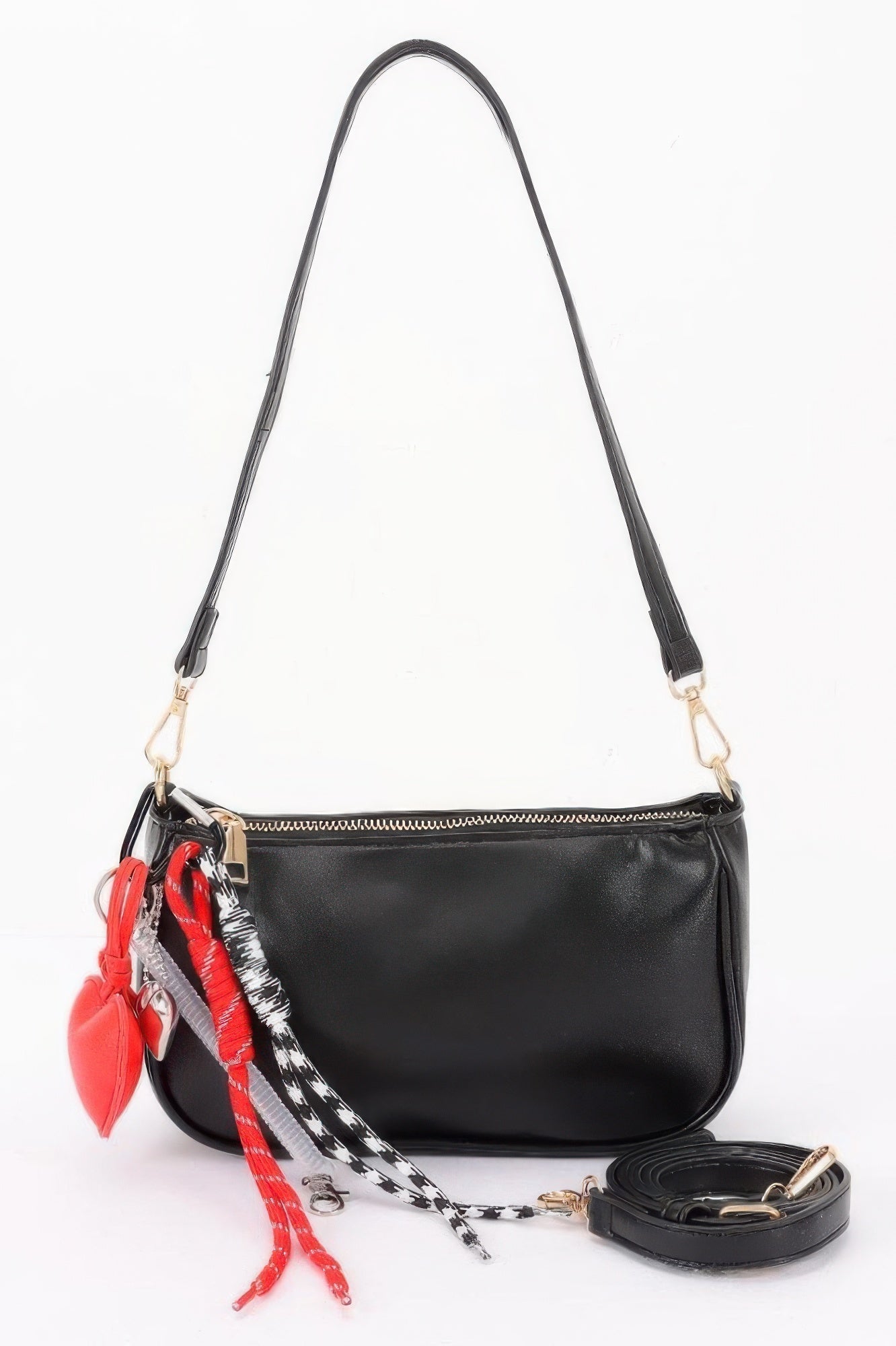 Decorative Charm Accent Shoulder Bag