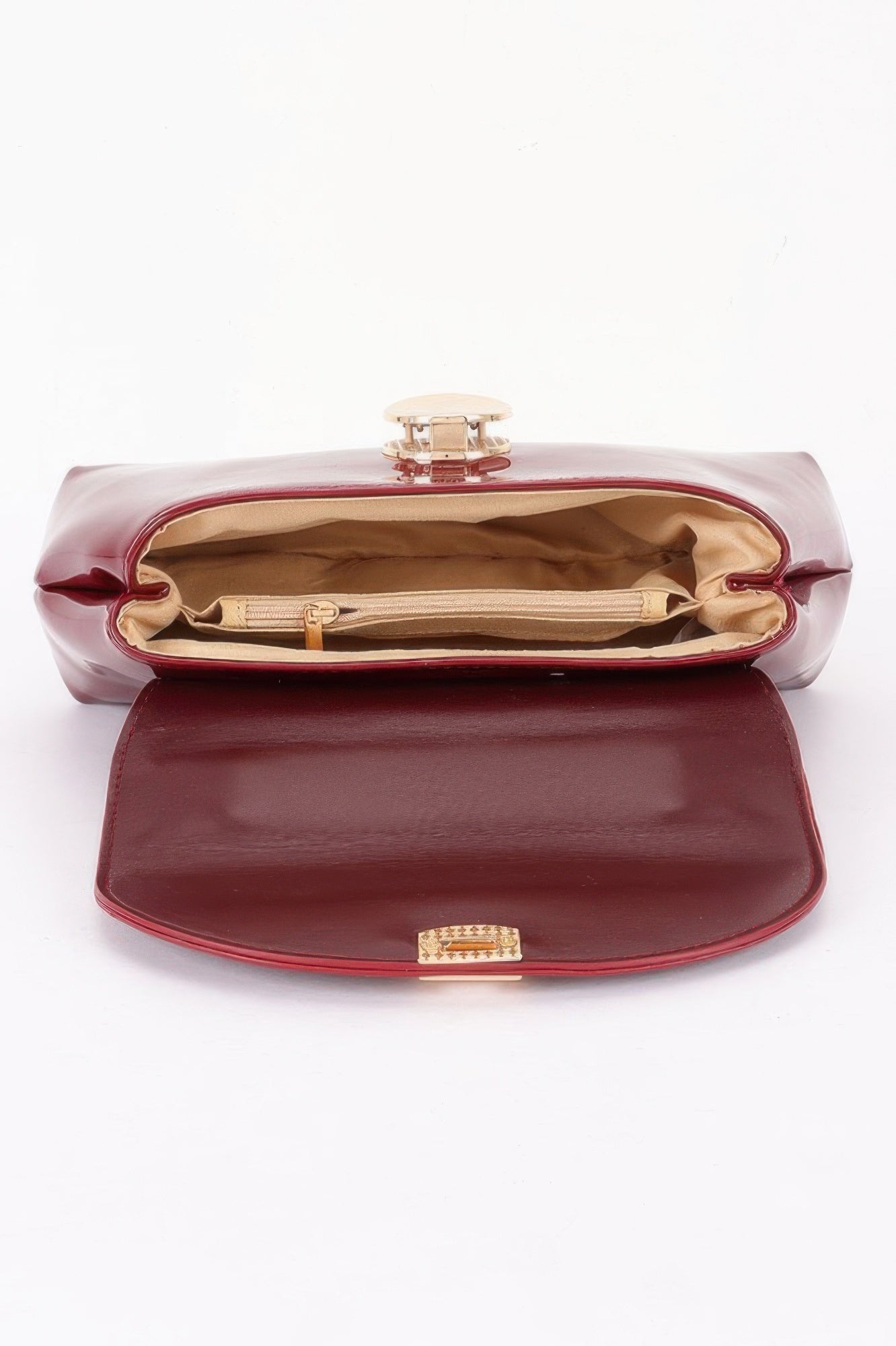 Patent Faux Leather Top Handle Bag