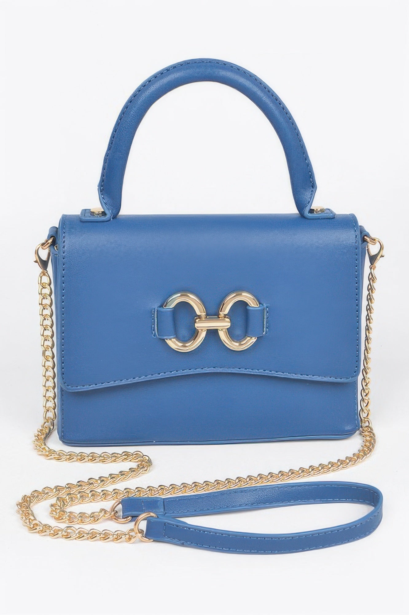 Faux Leather Top Handle Bag