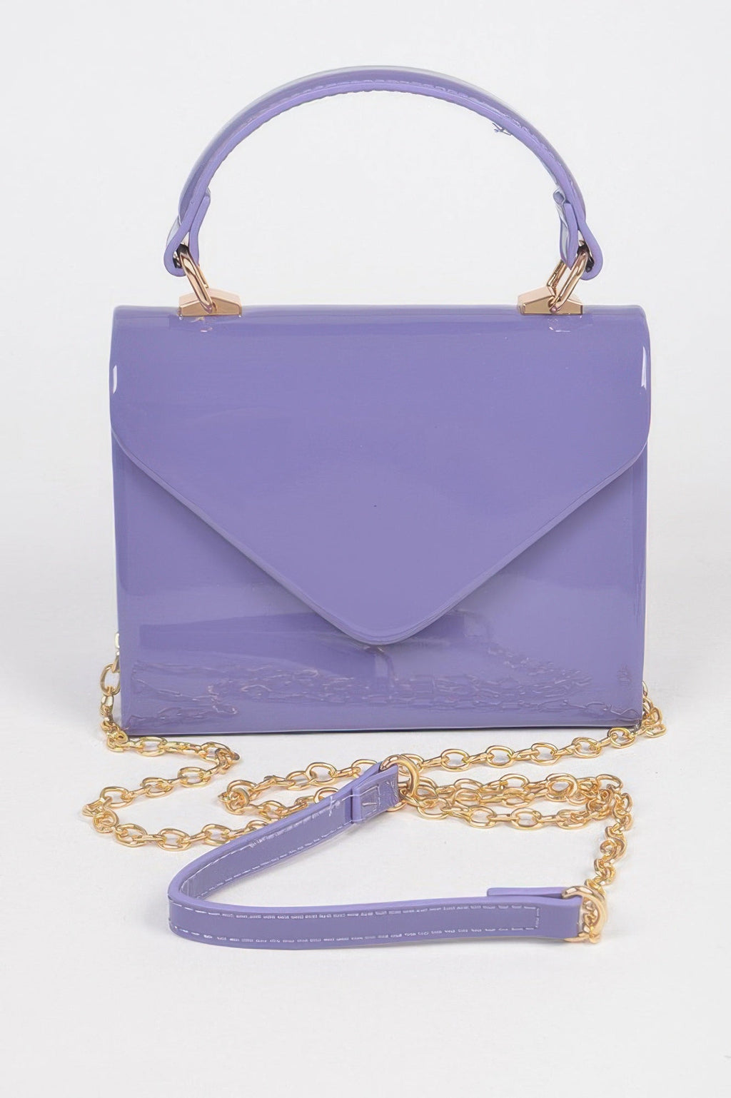 Enamel Faux Leather Single Handle Clutch