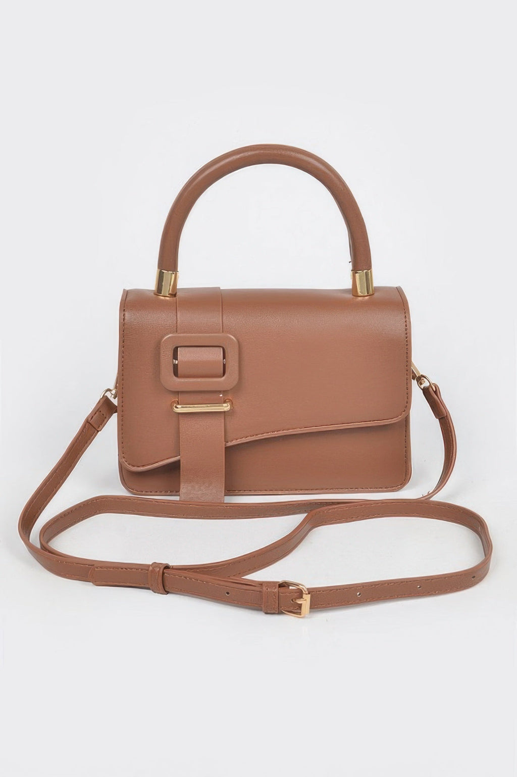 Faux Leather Flap Bag