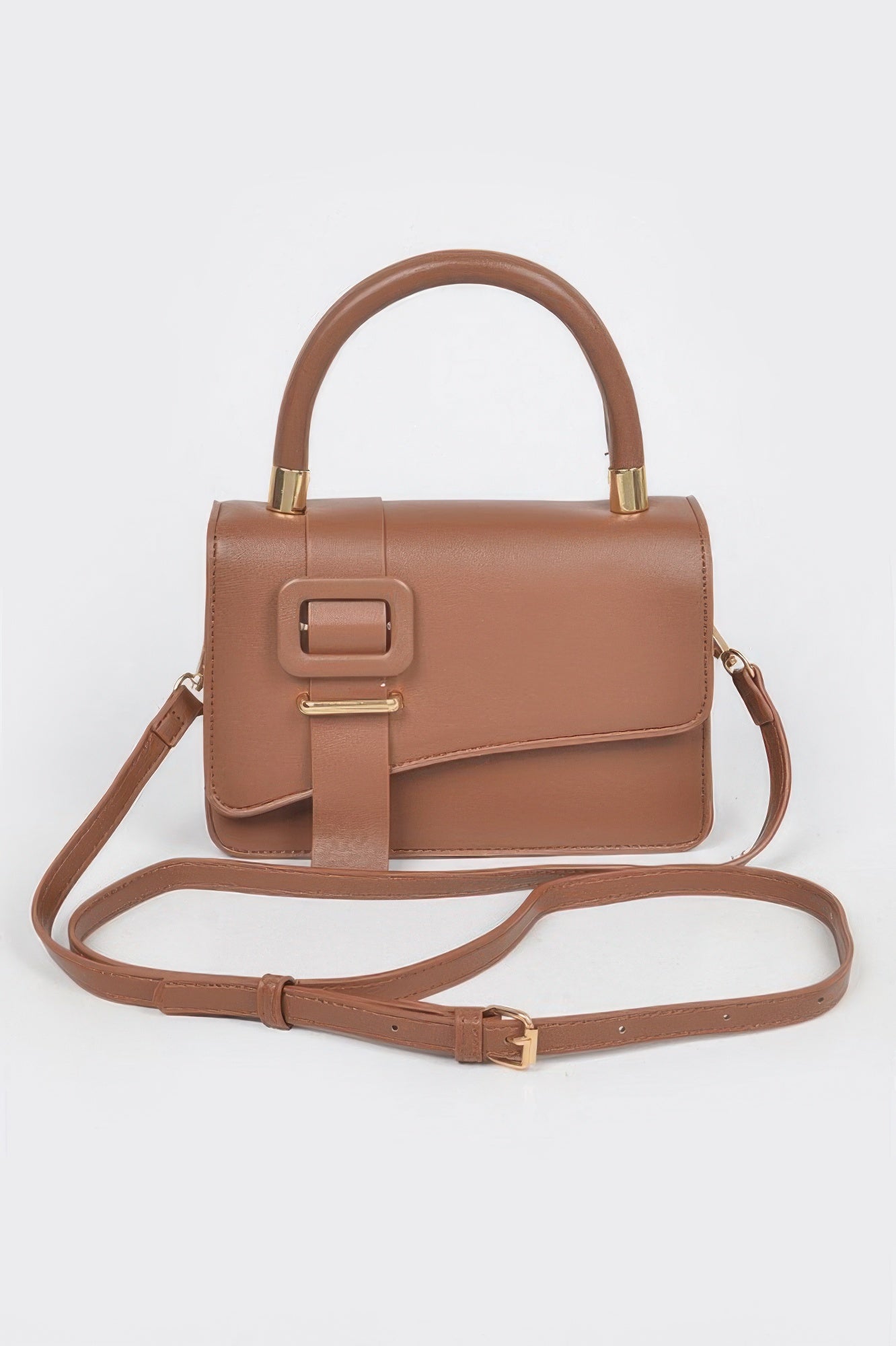 Faux Leather Flap Bag
