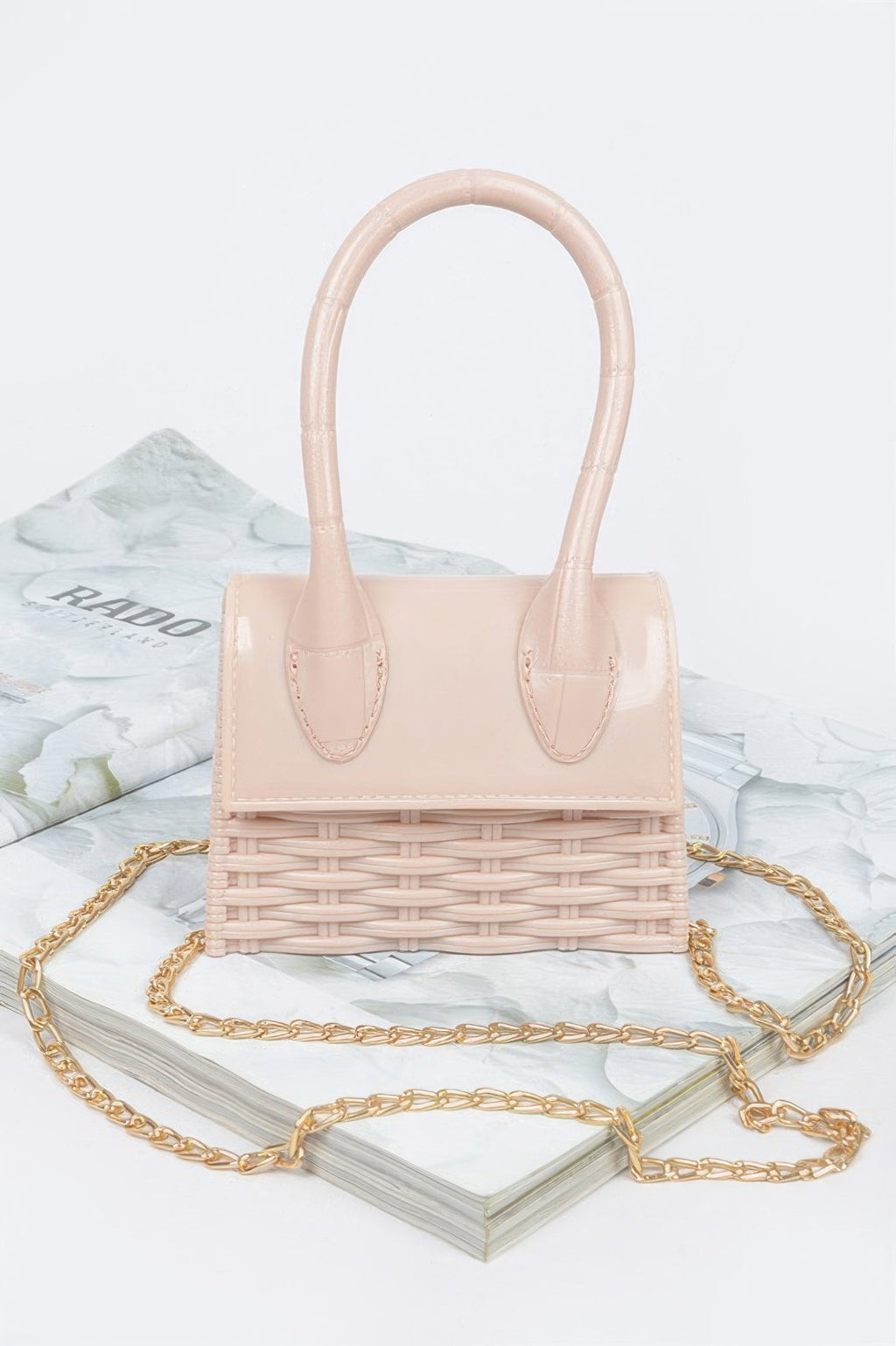 Weaved Top Handle Clutch