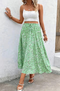 Floral Print Drawstring Waist Fit Skirt
