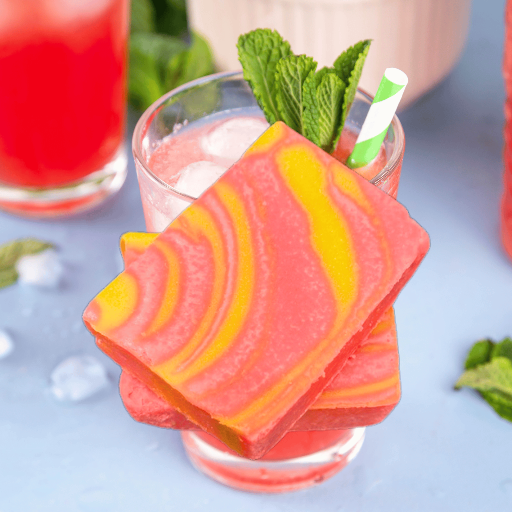 Watermelon Lemonade Handmade Natural Bar Soap Coconut & Olive Oil Soap