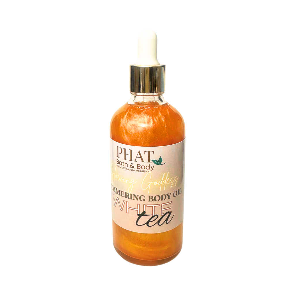 White Tea Glowing Goddess Natural Shimmer Body Oil Golden Glow | 3.2 oz