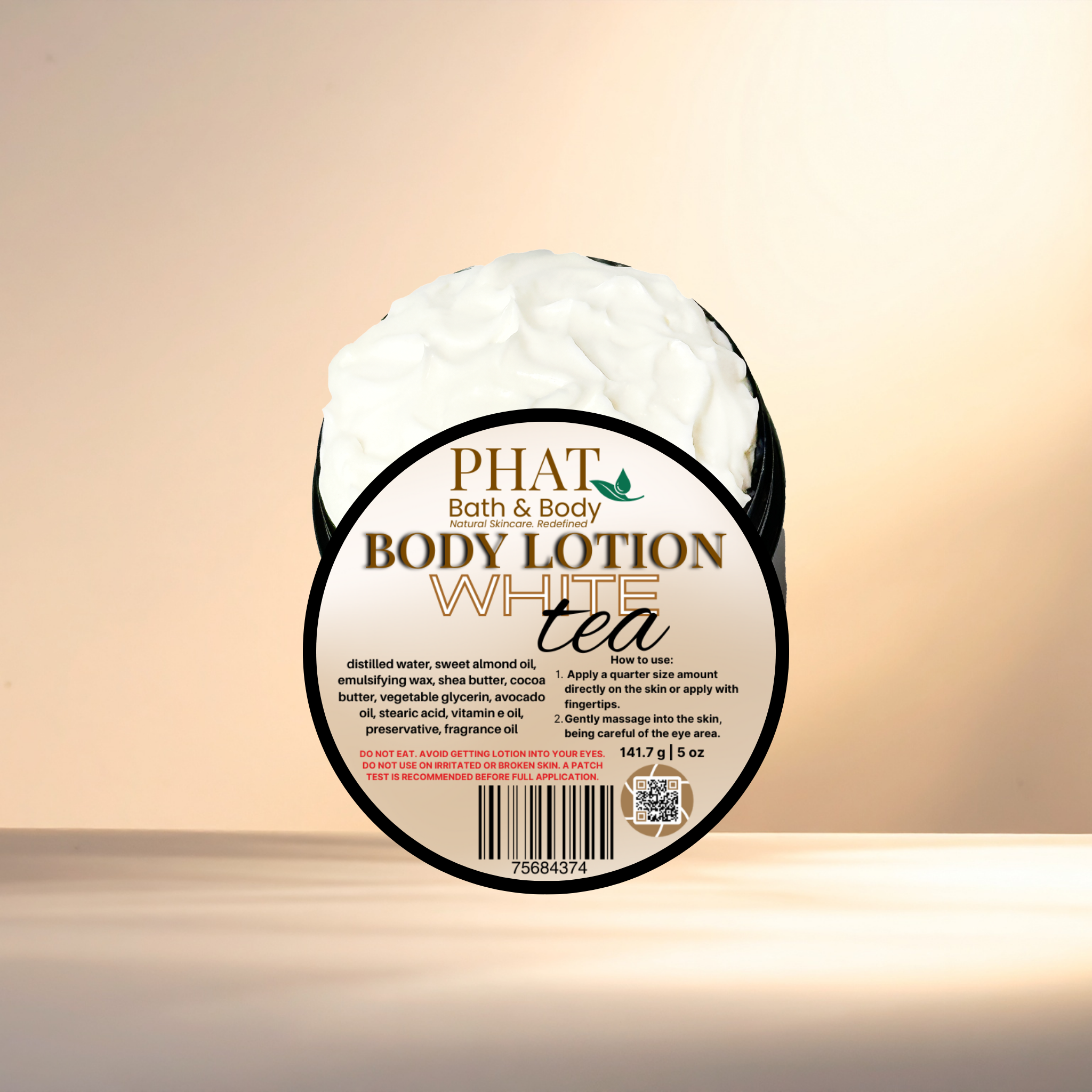 White Tea Moisturizing Body Lotion with Shea & Cocoa Butter | 5 oz