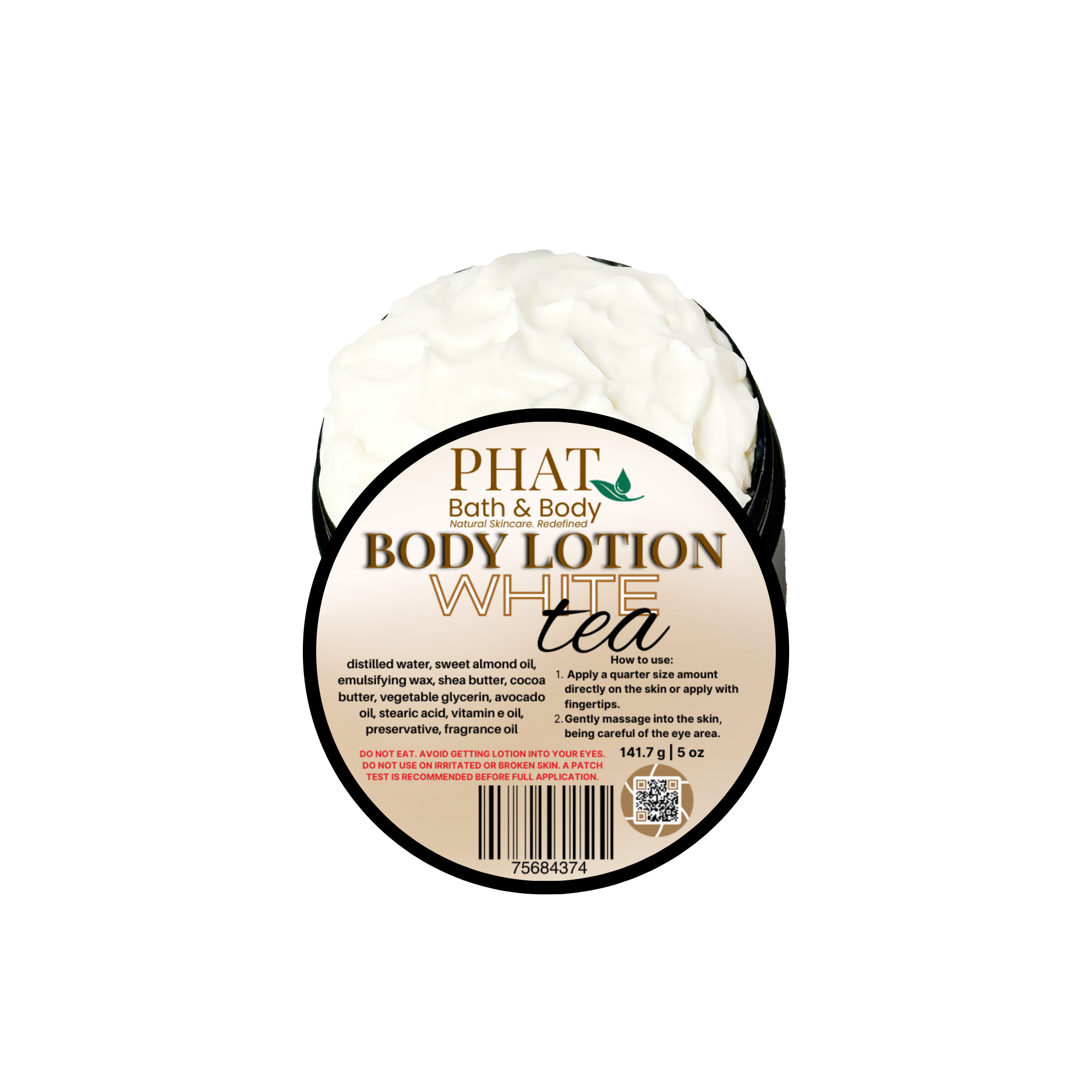 White Tea Moisturizing Body Lotion with Shea & Cocoa Butter | 5 oz
