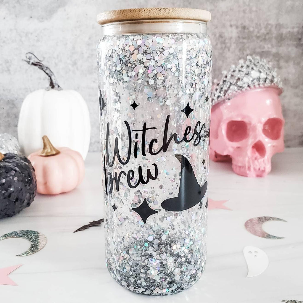 Hexengebräu Halloween Schneekugel Glitter Eiskaffeebecher