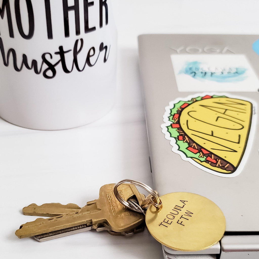 YES HOMO Brass Keychain