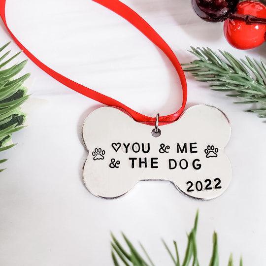 You & Me & The Dog Christmas Ornament