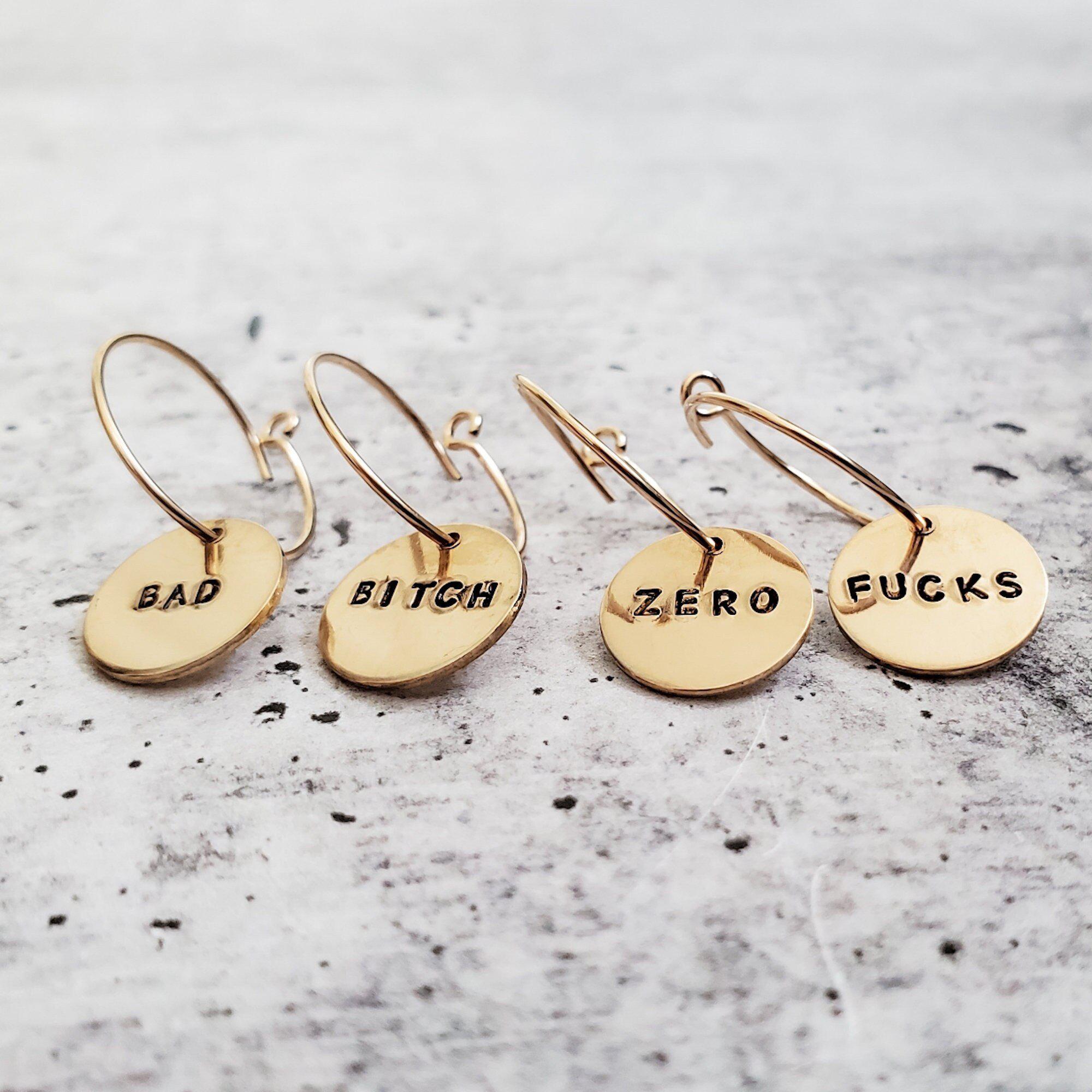 ZERO FUCKS Hoop Earrings