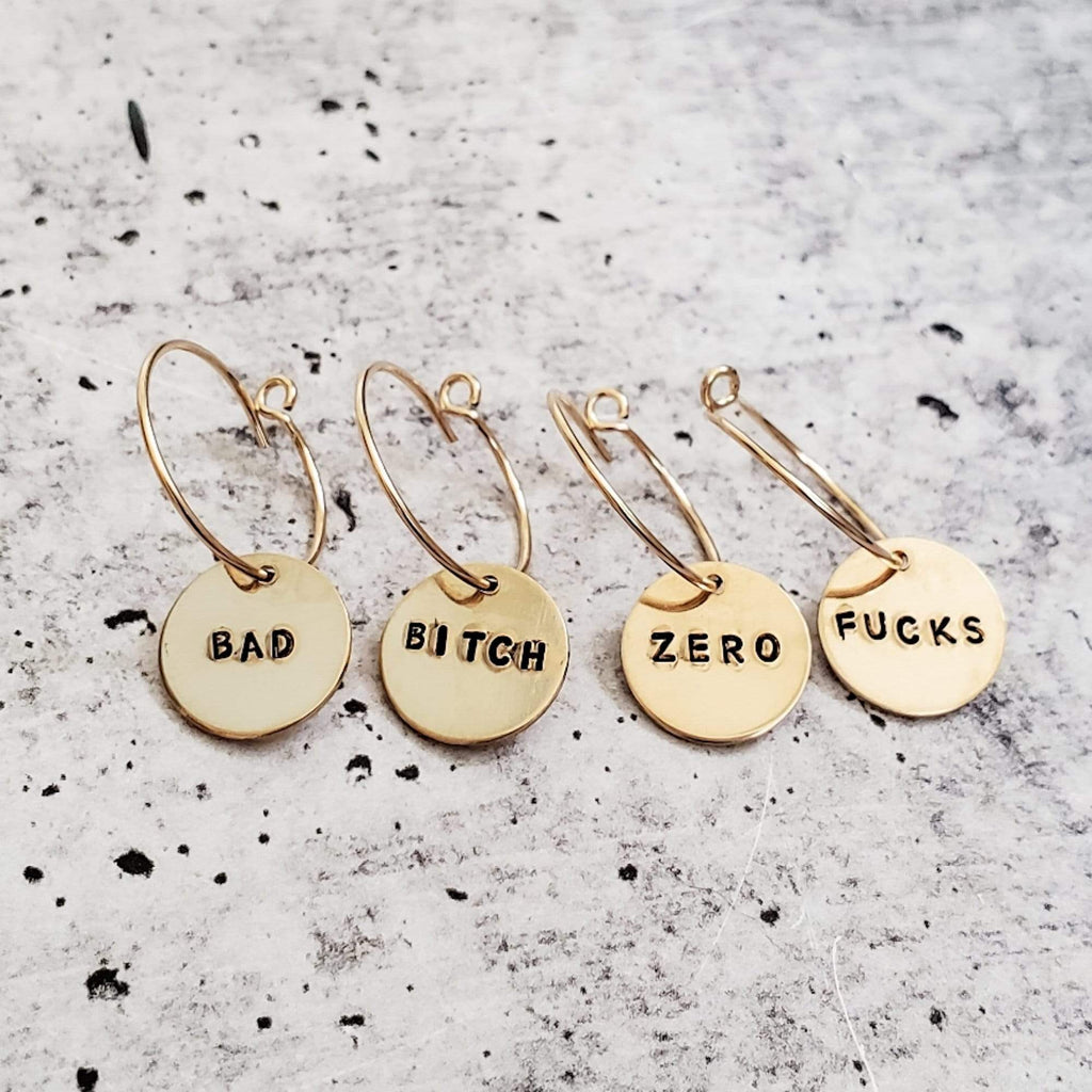 ZERO FUCKS Hoop Earrings