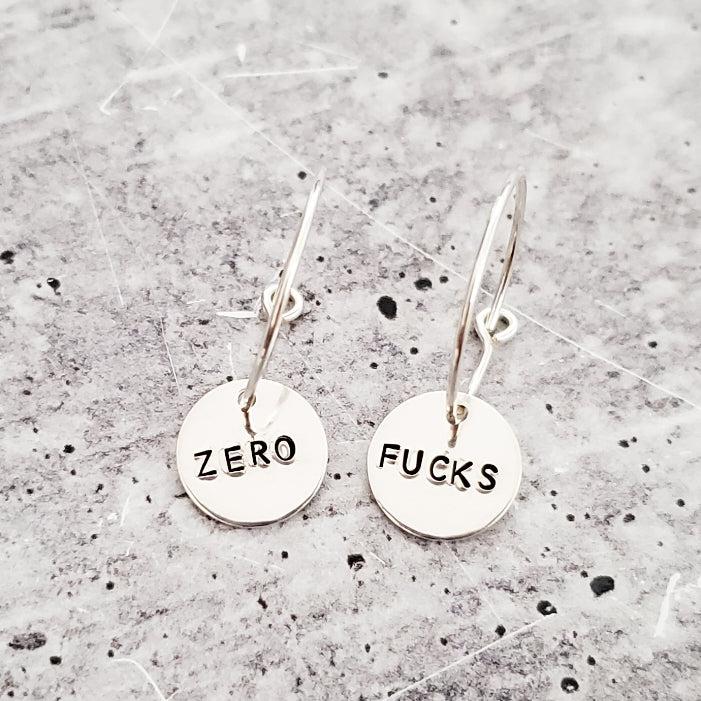 ZERO FUCKS Hoop Earrings