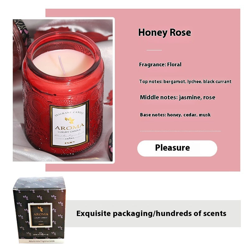 Große Aromatherapie-Kerze aus Glas mit Kreativrelief