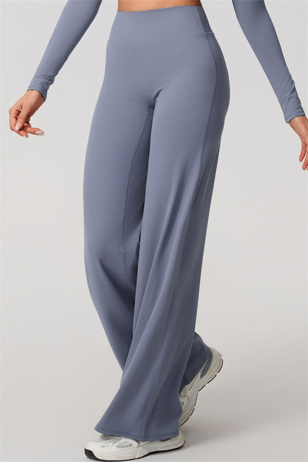 The Nestle Long Sleeve Crop Top Straight Leg Pants 2-Piece Set