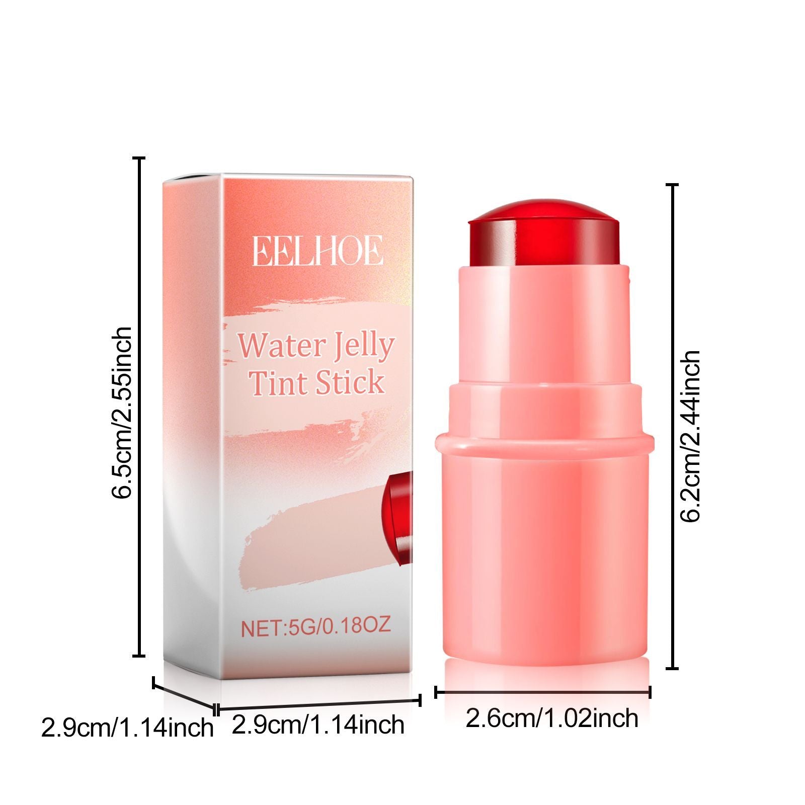 EELHOE Frucht-Gelee-Rouge-Lippenstift-Stick Lazy Contouring Gleichmäßiger Hautton Aufhellend und farbenfroh Einfach anzuwendender Lipgloss-Stick