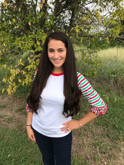 ADULT Ruffle Raglan Shirt