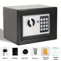 Feuerfester digitaler Heimsafes mit Tastatur, Sensorlicht und Geldbeutel – Silber