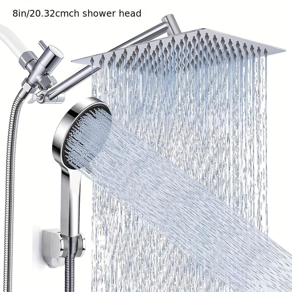 Hochdruck-Regenbrause & Handbrause – Verstellbar, Chrom/Schwarz