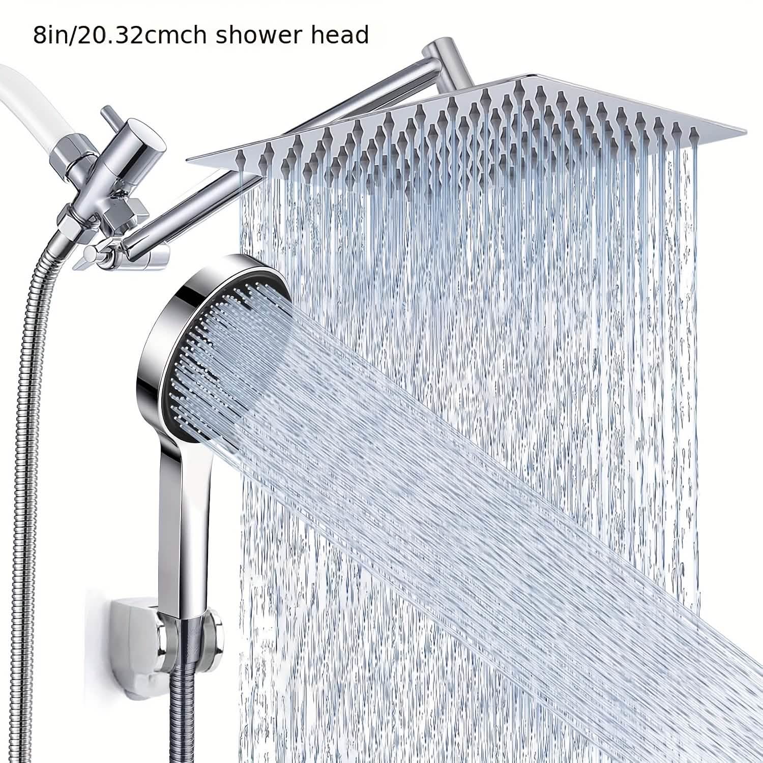 Hochdruck-Regenbrause & Handbrause – Verstellbar, Chrom/Schwarz