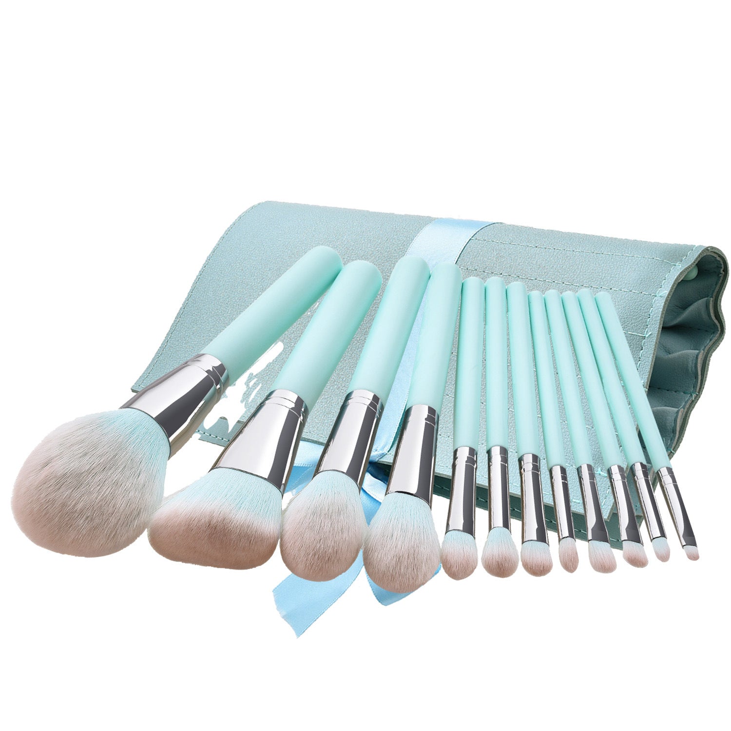 Hellblauer Griff Make-up Weich Haarpuder Lidschattenpinsel