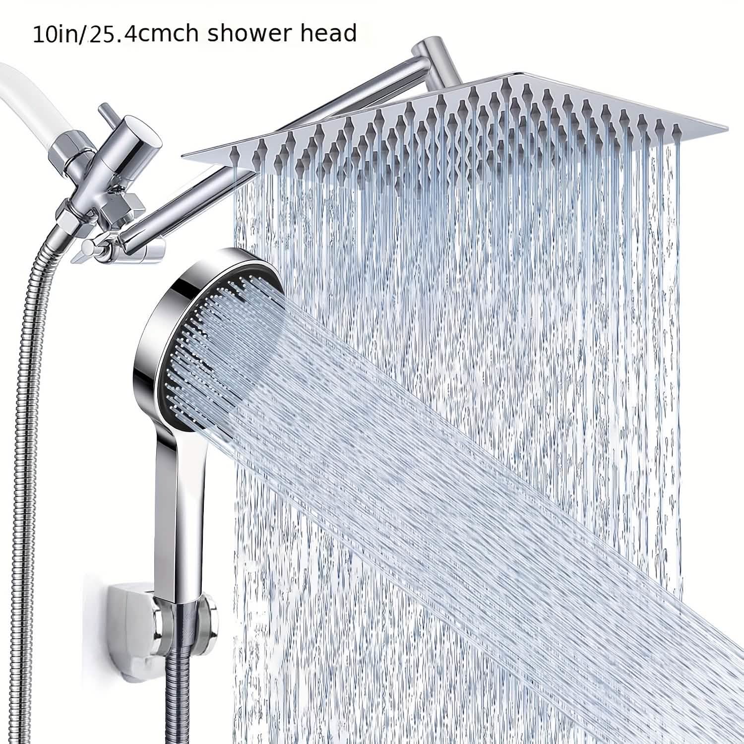 Hochdruck-Regenbrause & Handbrause – Verstellbar, Chrom/Schwarz