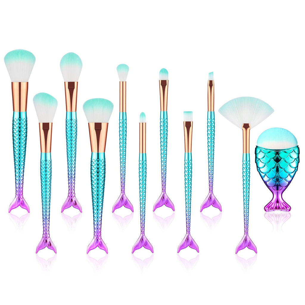 Gradient-Galvanisierter Meerjungfrauen-Make-up-Pinsel Make-up-Tool-Set