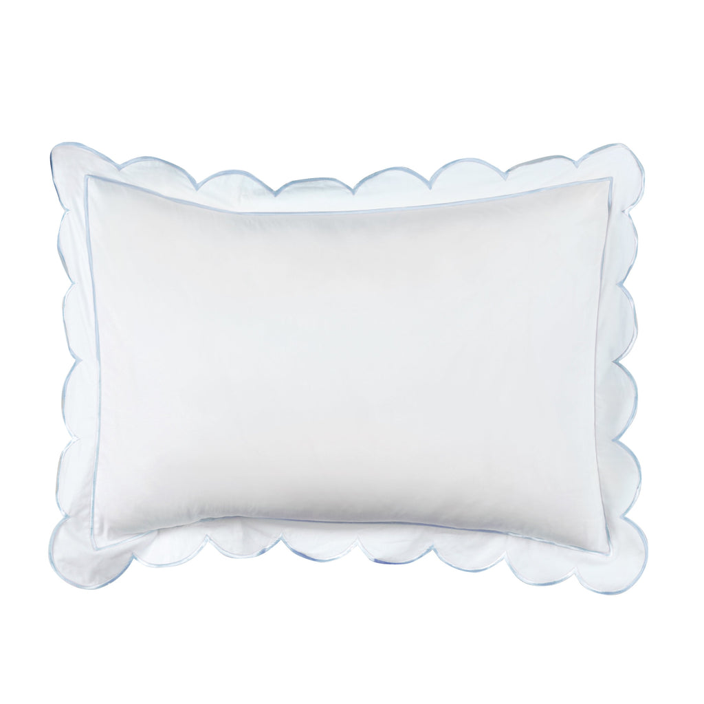 Bettwäsche-Set aus Baumwoll-Perkal mit Muschelsaum-Stickerei
