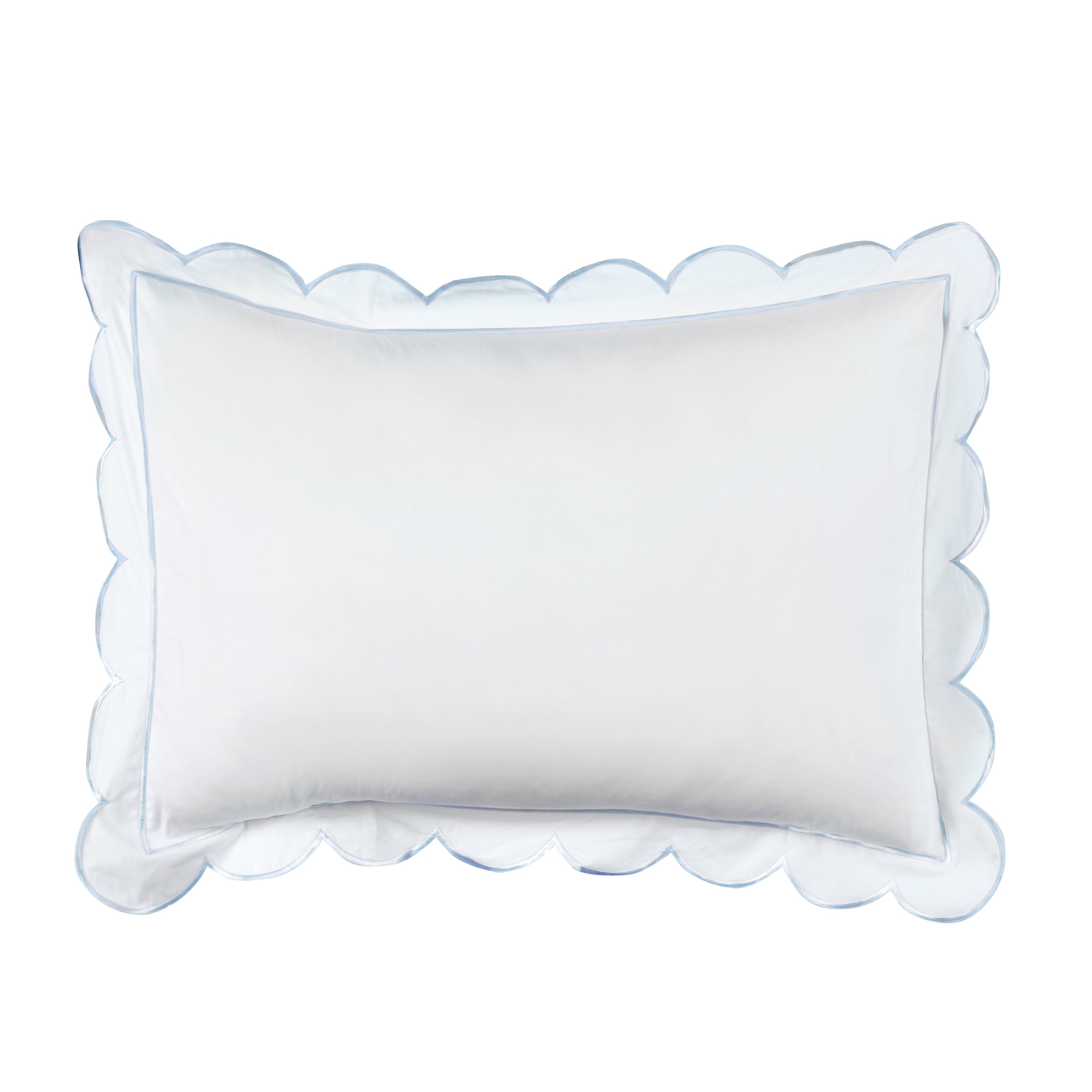 Bettwäsche-Set aus Baumwoll-Perkal mit Muschelsaum-Stickerei