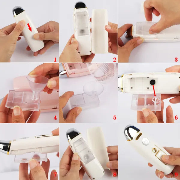 Nano-Gesichtssprüher 15 ml Mini-Gesichtsbefeuchter Tragbarer Gesichtssprayer USB wiederaufladbar Handliches Hautpflegegerät zur täglichen Gesichtsbefeuchtung und Make-up-Fixierung