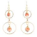 Canyon Red Magnesite Double Drop Golden Earrings