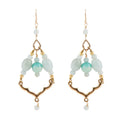 Chandelier Amazonite and Bronze Earrings