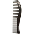 Curved Fine and Wide Tooth 8.5 Inch Hard Rubber Comb  -C661HR
