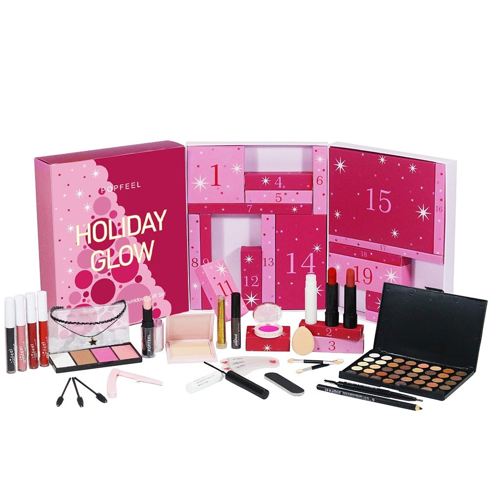 Make-up-Set Lidschatten, Lipgloss, Lippenstift in Erdtönen und anderes, für Anfänger geeignet