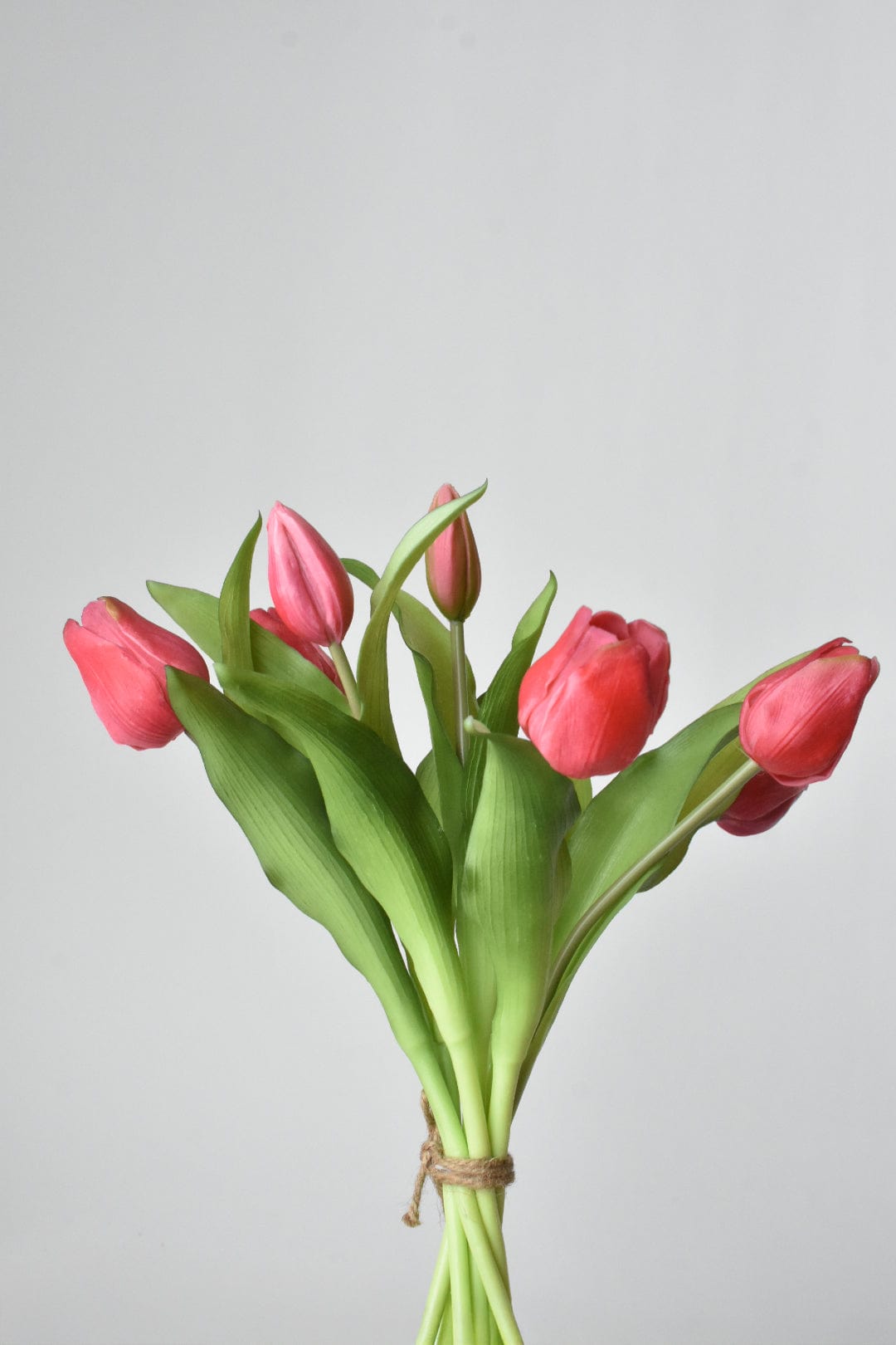 11,75" Künstlicher Real-Touch-Tulpenstiel-Bund in Dunkelrosa