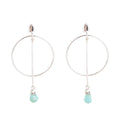 Sterling Silver and Blue Turquoise Drop a Line Earrings