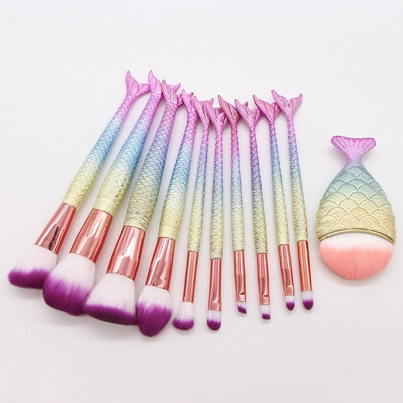 10 Meerjungfrauen Make-up Pinsel Set Schönheitswerkzeuge Bestseller Make-up Pinsel Kombination